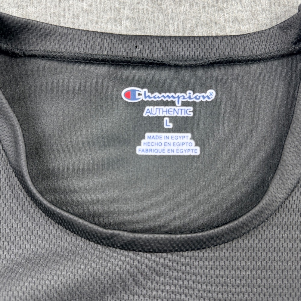Champion Men's L Double‎ Dry Performance T-Shirt Gray Short Sleeve Mesh Gym Top - Picture 3 of 5